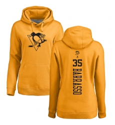 NHL Women's Adidas Pittsburgh Penguins #35 Tom Barrasso Gold One Color Backer Pullover Hoodie