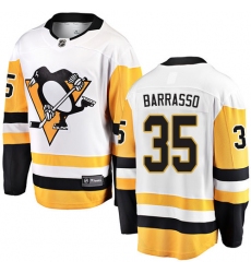 Youth Pittsburgh Penguins #35 Tom Barrasso Fanatics Branded White Away Breakaway NHL Jersey