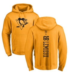 NHL Adidas Pittsburgh Penguins #66 Mario Lemieux Gold One Color Backer Pullover Hoodie