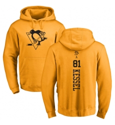 NHL Adidas Pittsburgh Penguins #81 Phil Kessel Gold One Color Backer Pullover Hoodie