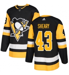 Men's Adidas Pittsburgh Penguins #43 Conor Sheary Authentic Black Home NHL Jersey