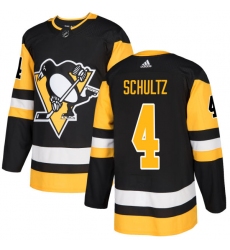 Youth Adidas Pittsburgh Penguins #4 Justin Schultz Authentic Black Home NHL Jersey