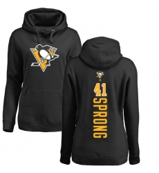 NHL Women's Adidas Pittsburgh Penguins #41 Daniel Sprong Black Backer Pullover Hoodie