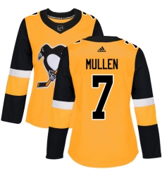 Women's Adidas Pittsburgh Penguins #7 Joe Mullen Authentic Gold Alternate NHL Jersey
