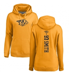 NHL Women's Adidas Nashville Predators #15 Craig Smith Gold One Color Backer Pullover Hoodie