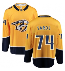 Men's Nashville Predators #74 Juuse Saros Fanatics Branded Gold Home Breakaway NHL Jersey