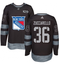 Men's Adidas New York Rangers #36 Mats Zuccarello Premier Black 1917-2017 100th Anniversary NHL Jersey