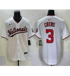 Men's Washington Nationals #3 Dylan Crews White Limited Stitched Jersey