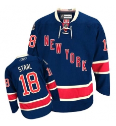 Men's Reebok New York Rangers #18 Marc Staal Authentic Navy Blue Third NHL Jersey