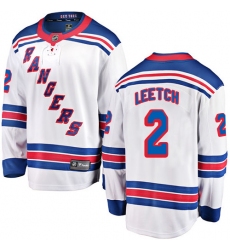 Youth New York Rangers #2 Brian Leetch Fanatics Branded White Away Breakaway NHL Jersey