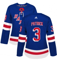 Women's Adidas New York Rangers #3 James Patrick Authentic Royal Blue Home NHL Jersey