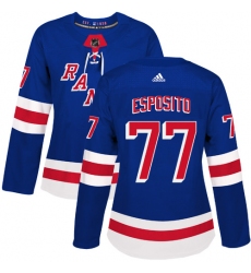 Women's Adidas New York Rangers #77 Phil Esposito Premier Royal Blue Home NHL Jersey