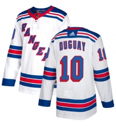 Men's Reebok New York Rangers #10 Ron Duguay Authentic White Away NHL Jersey