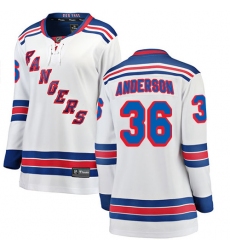 Women's New York Rangers #36 Glenn Anderson Fanatics Branded White Away Breakaway NHL Jersey