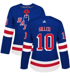 Women's Adidas New York Rangers #10 J.T. Miller Premier Royal Blue Home NHL Jersey