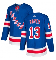 Men's Adidas New York Rangers #13 Kevin Hayes Authentic Royal Blue Home NHL Jersey