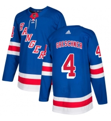 Youth Adidas New York Rangers #4 Ron Greschner Authentic Royal Blue Home NHL Jersey
