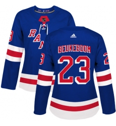 Women's Adidas New York Rangers #23 Jeff Beukeboom Authentic Royal Blue Home NHL Jersey
