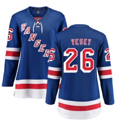 Women's New York Rangers #26 Jimmy Vesey Fanatics Branded Royal Blue Home Breakaway NHL Jersey