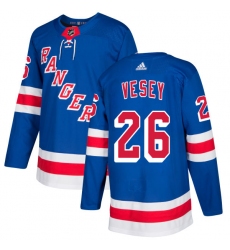 Youth Adidas New York Rangers #26 Jimmy Vesey Authentic Royal Blue Home NHL Jersey