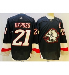 Men's Buffalo Sabres #21 Kyle Okposo 2022-23 Black Stitched Jersey