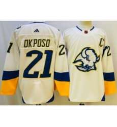 Men's Buffalo Sabres #21 Kyle Okposo White 2022 Reverse Retro Authentic Jersey