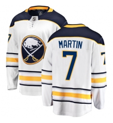 Men's Buffalo Sabres #7 Rick Martin Fanatics Branded White Away Breakaway NHL Jersey
