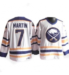 Men's CCM Buffalo Sabres #7 Rick Martin Authentic White Throwback NHL Jersey