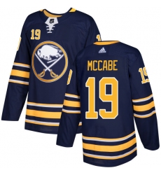 Youth Adidas Buffalo Sabres #19 Jake McCabe Authentic Navy Blue Home NHL Jersey
