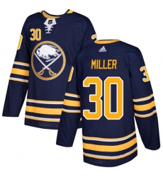 Men's Adidas Buffalo Sabres #30 Ryan Miller Authentic Navy Blue Home NHL Jersey