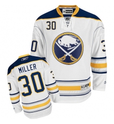 Youth Reebok Buffalo Sabres #30 Ryan Miller Authentic White Away NHL Jersey