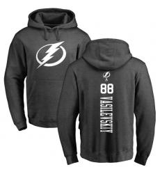 NHL Adidas Tampa Bay Lightning #88 Andrei Vasilevskiy Charcoal One Color Backer Pullover Hoodie