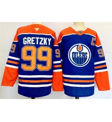 Men's Edmonton Oilers #99 Wayne Gretzky Royal 2024-25 Stitched Jersey