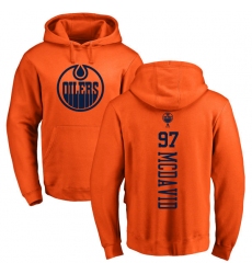 NHL Adidas Edmonton Oilers #97 Connor McDavid Orange One Color Backer Pullover Hoodie