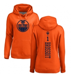 NHL Women's Adidas Edmonton Oilers #1 Laurent Brossoit Orange One Color Backer Pullover Hoodie