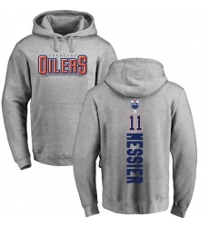 NHL Adidas Edmonton Oilers #11 Mark Messier Ash Backer Pullover Hoodie