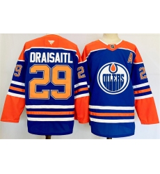 Men's Edmonton Oilers #29 Leon Draisaitl Royal 2024-25 Stitched Jersey