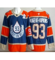 Men's Edmonton Oilers #93 Ryan Nugent Hopkins Blue Heritage Classic Authentic Jersey