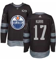 Men's Adidas Edmonton Oilers #17 Jari Kurri Authentic Black 1917-2017 100th Anniversary NHL Jersey