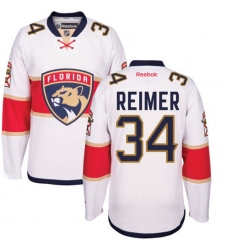 Men's Reebok Florida Panthers #34 James Reimer Authentic White Away NHL Jersey
