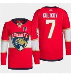 Men's Florida Panthers #7 Dmitry Kulikov Red 2024 Stanley Cup Final Stitched Jersey