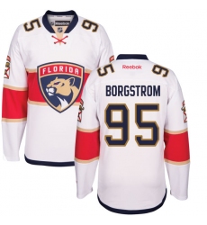 Men's Reebok Florida Panthers #95 Henrik Borgstrom Authentic White Away NHL Jersey