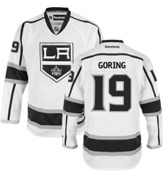 Youth Reebok Los Angeles Kings #19 Butch Goring Authentic White Away NHL Jersey
