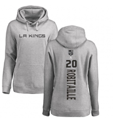 NHL Women's Adidas Los Angeles Kings #20 Luc Robitaille Ash Backer Pullover Hoodie