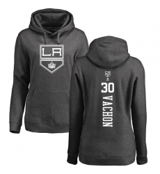NHL Women's Adidas Los Angeles Kings #30 Rogie Vachon Charcoal One Color Backer Pullover Hoodie