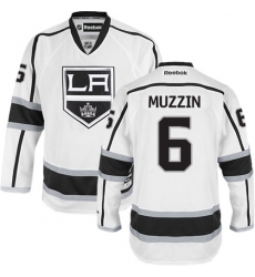 Women's Reebok Los Angeles Kings #6 Jake Muzzin Authentic White Away NHL Jersey