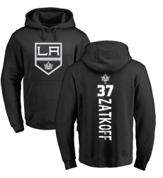 NHL Adidas Los Angeles Kings #37 Jeff Zatkoff Black Backer Pullover Hoodie