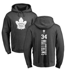 NHL Adidas Toronto Maple Leafs #34 Auston Matthews Charcoal One Color Backer Pullover Hoodie