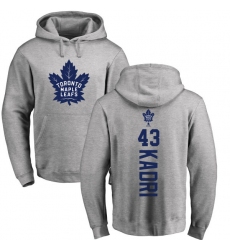 NHL Adidas Toronto Maple Leafs #43 Nazem Kadri Ash Backer Pullover Hoodie