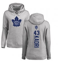 NHL Women's Adidas Toronto Maple Leafs #43 Nazem Kadri Ash Backer Pullover Hoodie